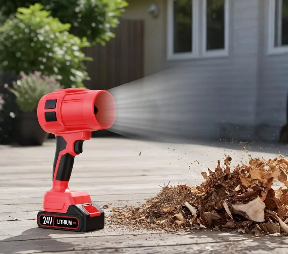 The Wood Ranger Power Leaf Blower with all included attachments.